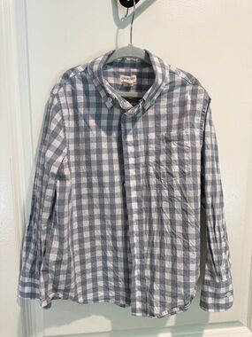 Crewcuts Boy's Blue and White Gingham Button-Down Shirt